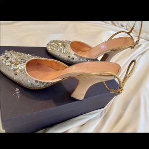 Beautiful gently used Prada heels with sequence